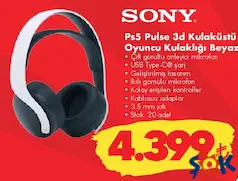 SONY PS5 PULSE 3D KULAK ÜSTÜ OYUNCU KULAKLIĞI fiyat ve kampanya bilgisi